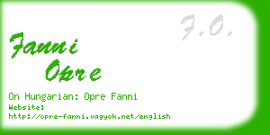 fanni opre business card